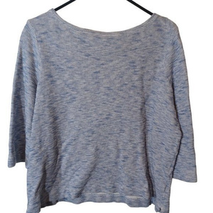 Women's Blue And White Mingled Warm Sweater Size Large 100% Cotton‎